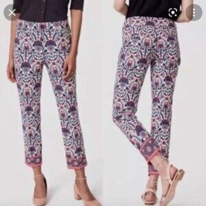 Loft Ann Taylor Marisa Floral Paisley Stretch Crop Ankle Leg Pants Size 6 Women